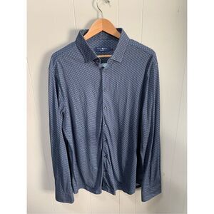 STONE ROSE MENS MARTINI GLASS PRINT NAVY STRETCH SHIRT SIZE XXL